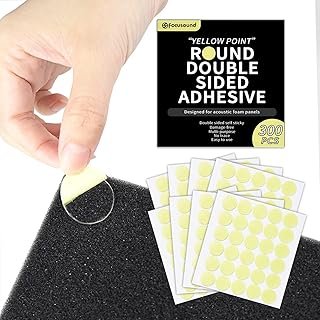Focusound Yellow Point 300 Pack Double Sided Adhesive Dots for Acoustic Insulation Foam Panels