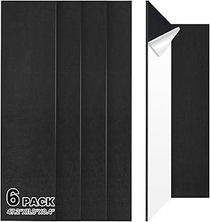 Keemute 6 PCS Self-Adhesive Acoustic Panels, 47.2" x 11.8" x 0.4" Sound Acoustic Panels, High Density Sound Proof Panels for Home,Theater and Office -black