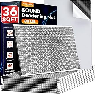 36 sqft (3.4 sqm) Car Sound Deadening Mat 80 mil , 34 Pack Sound Deadener for Vehicles , Butyl Automotive Sound Deadener, Audio Noise Insulation and dampening Mat